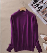 LOVEMI Sweaters Violet / S Lovemi -  Ladies Half High Neck Knitted Bottoming Shirt