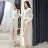 LOVEMI Sweaters White / 2XL Lovemi -  Fashion light color fashion comfortable two-piece suit for