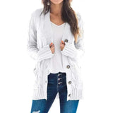 LOVEMI  Sweaters White / L Lovemi -  Single breasted long sleeve wool jacket