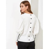 LOVEMI Sweaters white / M Lovemi -  V-neck long-sleeved shirt