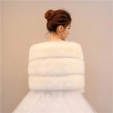 LOVEMI Sweaters White / One size Lovemi -  Large Thickened Warm Bridesmaid Cloak Faux Fur Shawl