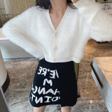 LOVEMI Sweaters White / One size Lovemi -  v-neck mink fleece top