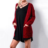 LOVEMI Sweaters Wine red / 2XL Lovemi -  Long-sleeved cardigan in a long-sleeved cardigan