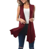 LOVEMI Sweaters Wine Red / S Lovemi -  New Women's Sleeveless Draped Cardigan Cardigan Vest