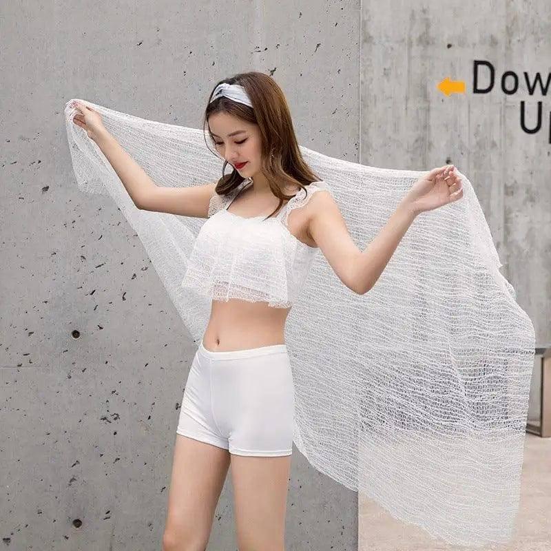 Swimsuit Female Sexy Bikini Three-Piece Split Boxer-19338white-2