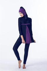 LOVEMI  Tankinis BluePurple / XS Lovemi -  Women's Quick-drying Hijab Top Trousers With Chest Pad And