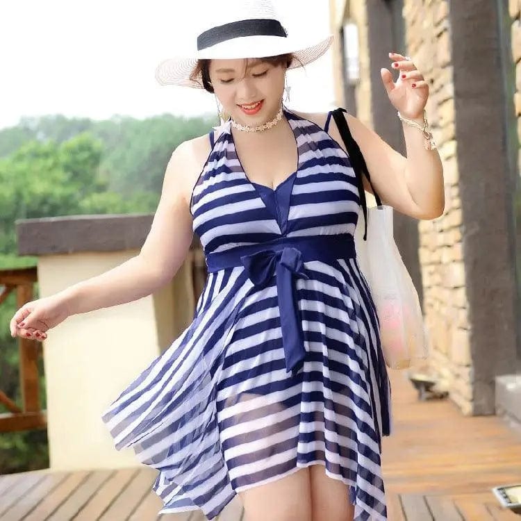 LOVEMI  Tankinis Lovemi -  Striped large skirt swimsuit