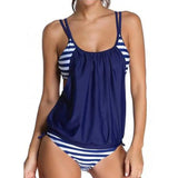 LOVEMI  Tankinis NavyBlue / 2XL Lovemi -  Ladies Popular Casual Striped One-piece Bikini