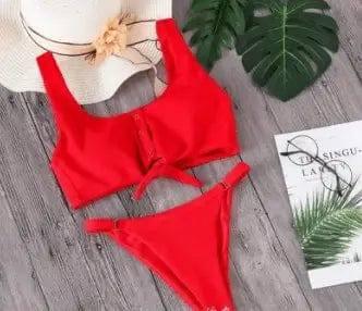 The Europe And The United States Sexy Swimsuit Bikini-Red-2