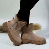 Thick Plush Snow Boots Women Faux Suede Non-slip Winter-2
