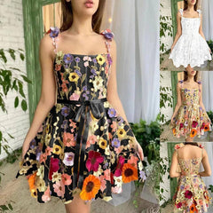 Three-dimensional Flower Embroidery Dress Summer Fashion-1