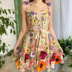 Three-dimensional Flower Embroidery Dress Summer Fashion-2