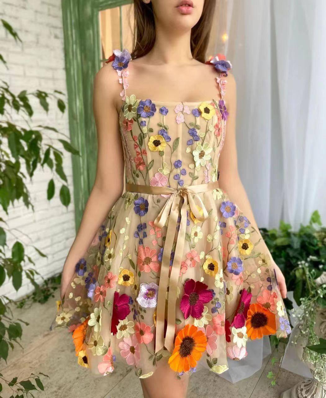 Three-dimensional Flower Embroidery Dress Summer Fashion-Flower-4