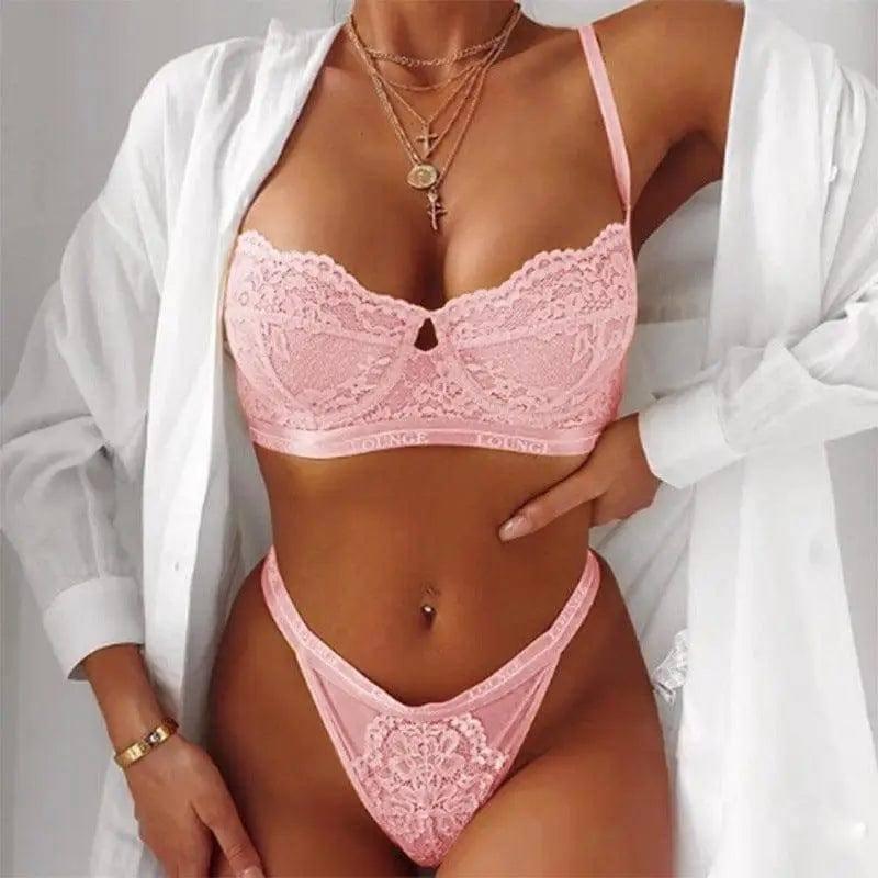 Three-point Lingerie Sexy-Pink-3