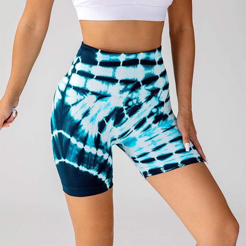 Tie-dye Printed Yoga Shorts Fashion Seamless High-waisted-6