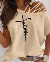 LOVEMI top Apricot / 2XL Lovemi -  New Summer Off Shoulder Casual Short Sleeved T Shirts