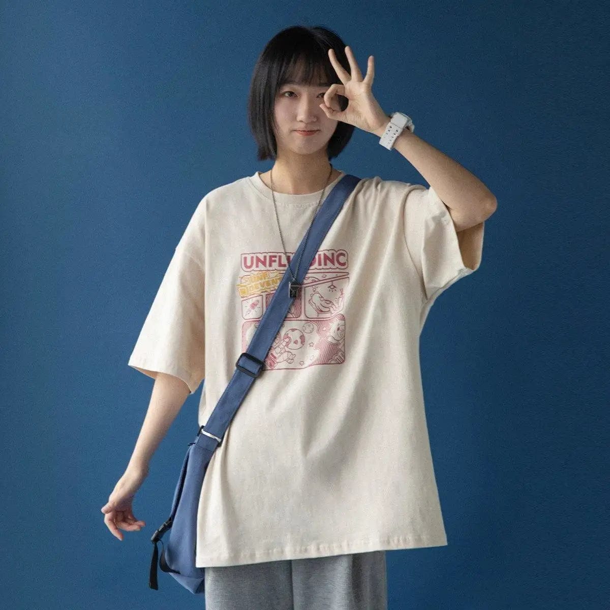 LOVEMI top Apricot / S Lovemi -  New Summer Design T-shirt Loose Japanese Half-sleeved Cotton