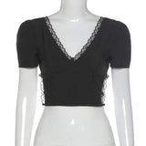 LOVEMI top Black / M Lovemi -  Lace short-sleeved