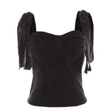 LOVEMI top black / M Lovemi -  Personality straps straps umbilical retro vest women