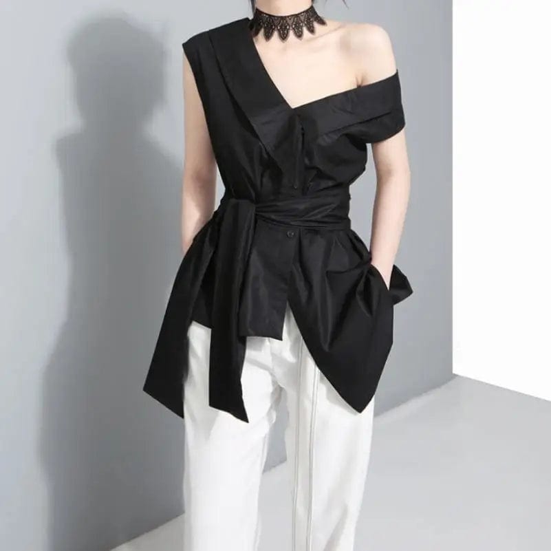 LOVEMI top Black / One size Lovemi -  Off-the-shoulder sleeveless shirt top