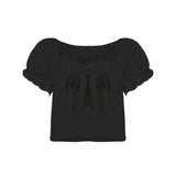 LOVEMI top Black / S Lovemi -  One Shoulder Lace Chiffon Shirt Women Summer