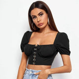 LOVEMI top Black / S Lovemi -  Women's Bottoming Tube Top Female Foreign Trade Puff Sleeve