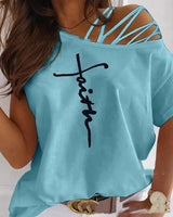 LOVEMI top Blue / 2XL Lovemi -  New Summer Off Shoulder Casual Short Sleeved T Shirts