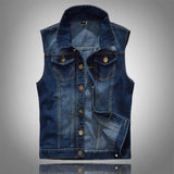 LOVEMI top Blue / XL Lovemi -  Personality men's denim vest male blue vest vest shoulder