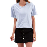 LOVEMI top Blue / XL Lovemi -  Round neck solid color plus size T-shirt