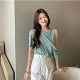 LOVEMI top Green / One size Lovemi -  Irregular Strapless T-Shirt Women'S Summer Thin Style New