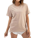 LOVEMI top Khaki / XS Lovemi -  Round neck solid color plus size T-shirt