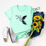 LOVEMI top Light Green / 5XL Lovemi -  Summer Plus Size Women Clothing New Feather Print T-Shirt