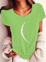 LOVEMI top Light green / S Lovemi -  Wide Collar Short Sleeve Printed T-shirt Casual Top Women