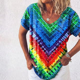 LOVEMI top Photo Color / 5 Style / S Lovemi -  Tie-dye Gradient Loose Plus Size Ladies Rainbow Loose