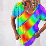LOVEMI top Photo Color / 8 Style / S Lovemi -  Tie-dye Gradient Loose Plus Size Ladies Rainbow Loose