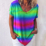 LOVEMI top Photo Color / 9 Style / S Lovemi -  Tie-dye Gradient Loose Plus Size Ladies Rainbow Loose