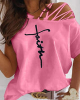 LOVEMI top Pink / 2XL Lovemi -  New Summer Off Shoulder Casual Short Sleeved T Shirts