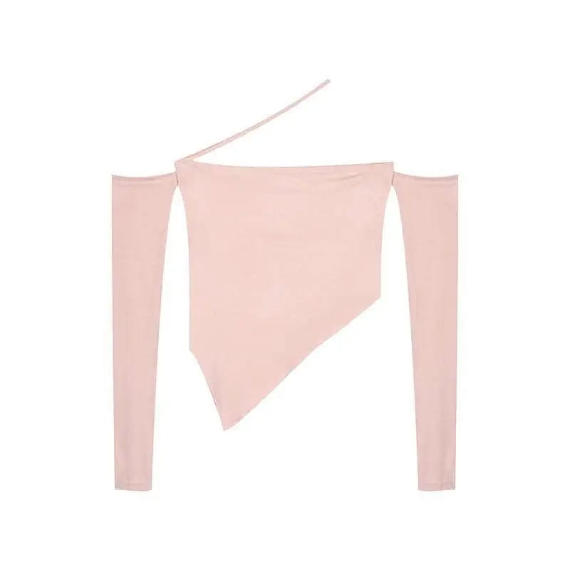 LOVEMI top Pink / One size Lovemi -  Sunscreen Pure Lust Short Irregular Tight Sexy Long-sleeved