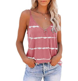 LOVEMI top Pink / S Lovemi -  Sexy Sleeveless Camisole V-neck Stripe Print