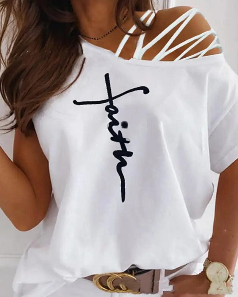 LOVEMI top White / 2XL Lovemi -  New Summer Off Shoulder Casual Short Sleeved T Shirts