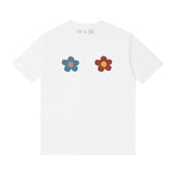 LOVEMI top white / L Lovemi -  Two little flowers vintage girl T-shirt