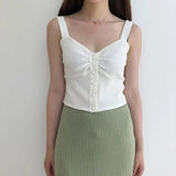 LOVEMI top White Lovemi -  Summer version temperament V-neck knitted sling
