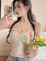 LOVEMI  top White / One size Lovemi -  Hot Girl Floral Lingerie Tube Top Female Fishbone