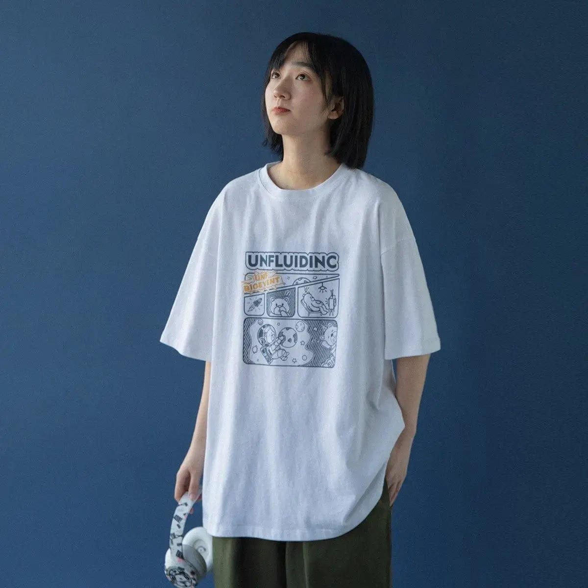 LOVEMI top White / S Lovemi -  New Summer Design T-shirt Loose Japanese Half-sleeved Cotton