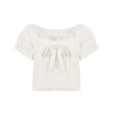 LOVEMI top White / S Lovemi -  One Shoulder Lace Chiffon Shirt Women Summer
