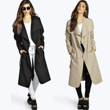 LOVEMI trench coat Apricot / XL Lovemi -  Oversize woolen coat with belt