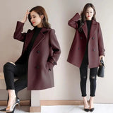 LOVEMI trench coat Bean red / 2XL Lovemi -  Wool jackets, medium and long cardigans, fashion splicing