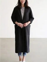 LOVEMI trench coat Black / One size Lovemi -  Women's long cotton and linen suit