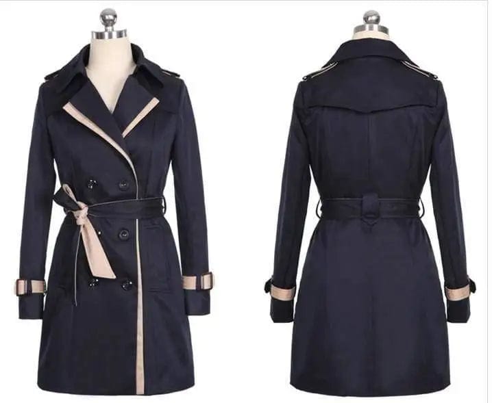 LOVEMI  trench coat Black / S Lovemi -  Ladies Autumn Trench Coat For Women Winter Long Coats