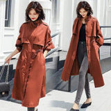 LOVEMI trench coat Brick red / XL Lovemi -  Fashion Trend Comfort New Autumn Pure Windswear Zipper Long